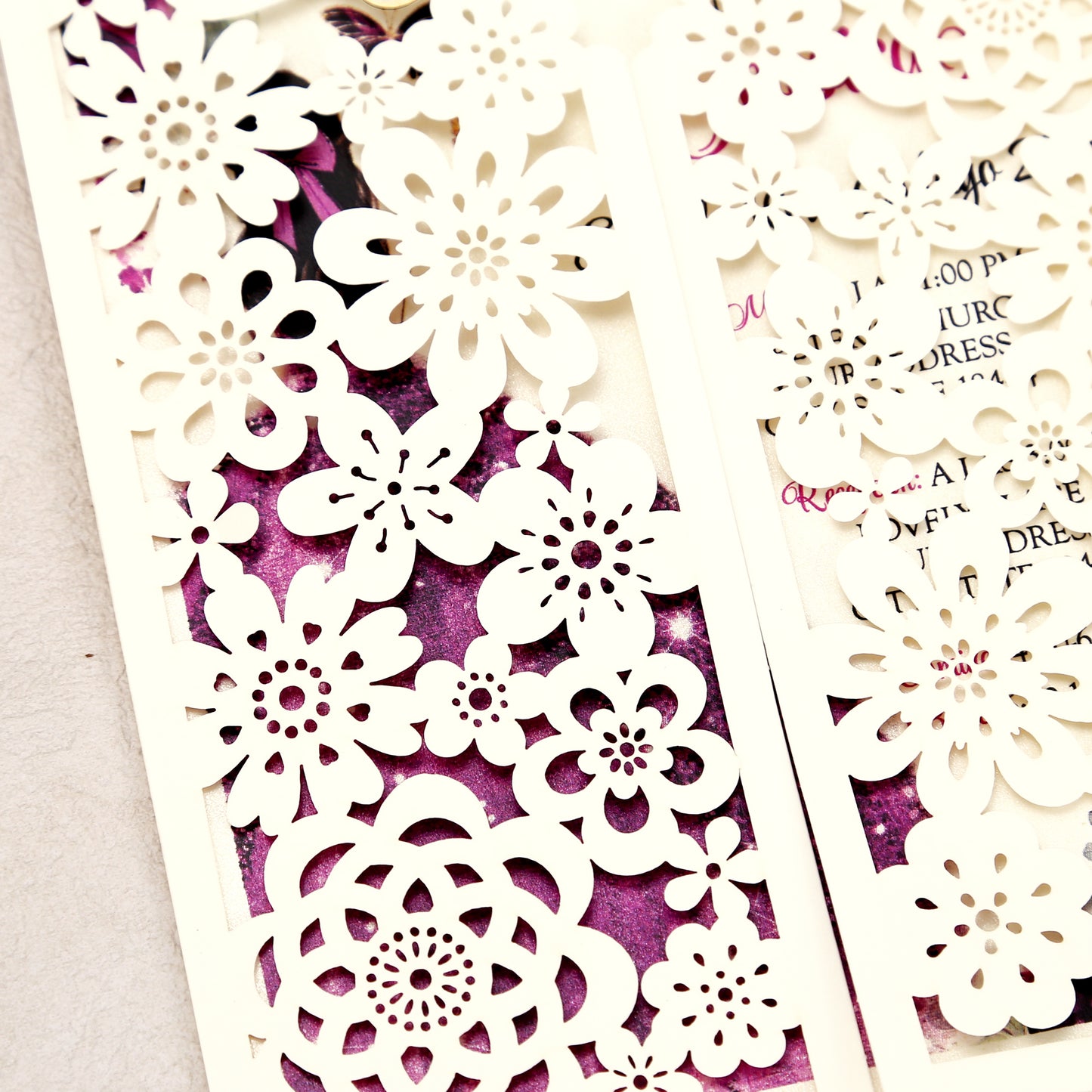 Butterfly Quinceanera Invitation Purple for 15 year, Sweet 16, Miss XV, Birthday Laser Cut Quince Invitation Cards Personalized Ivory White