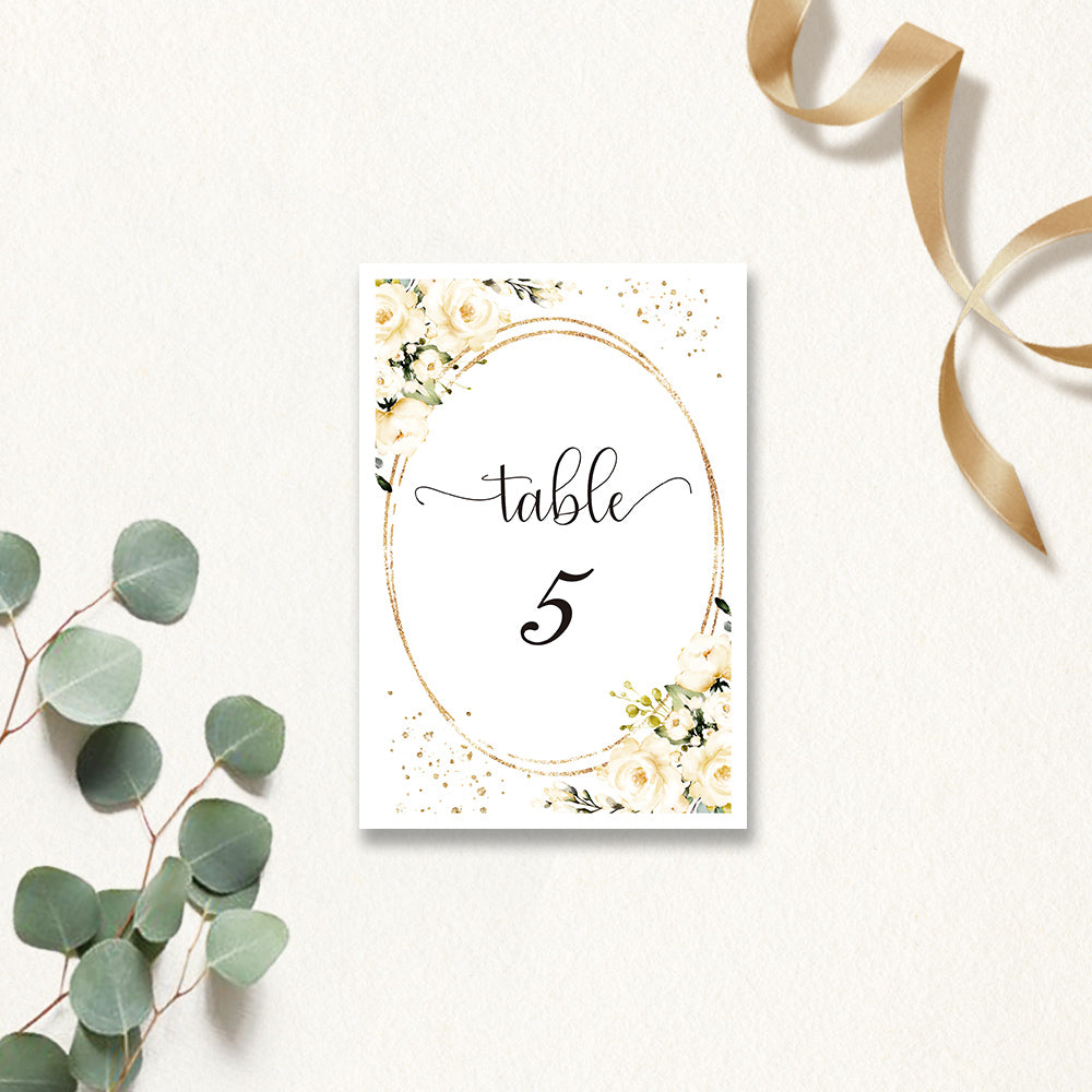 Ivory rose Table Cards - DorisHome