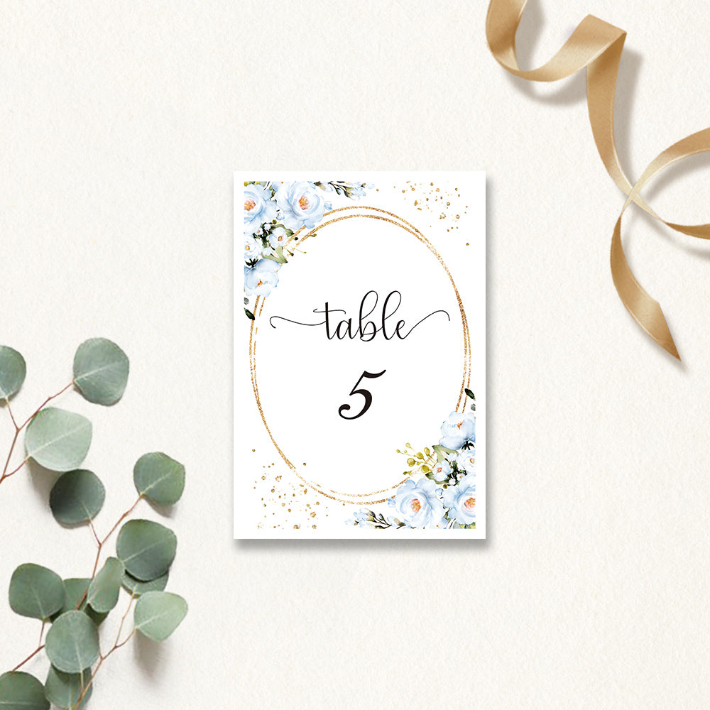 Blue rose Table Cards - DorisHome