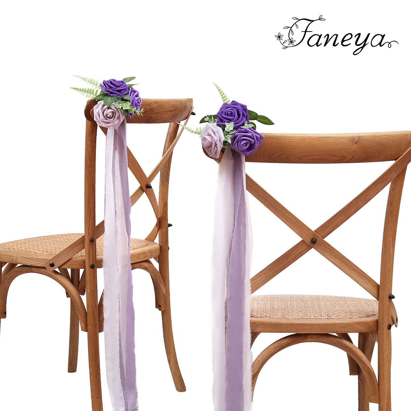 Faneya 12pcs Purple Floral Floral Wedding Flower Artificial Flowers