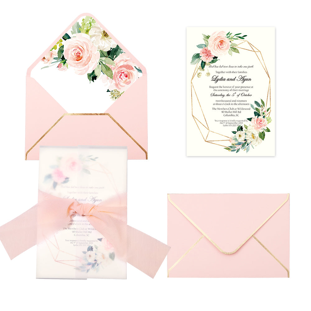 Pocket Burgundy Wedding Invitations Greeting Cards - DorisHome