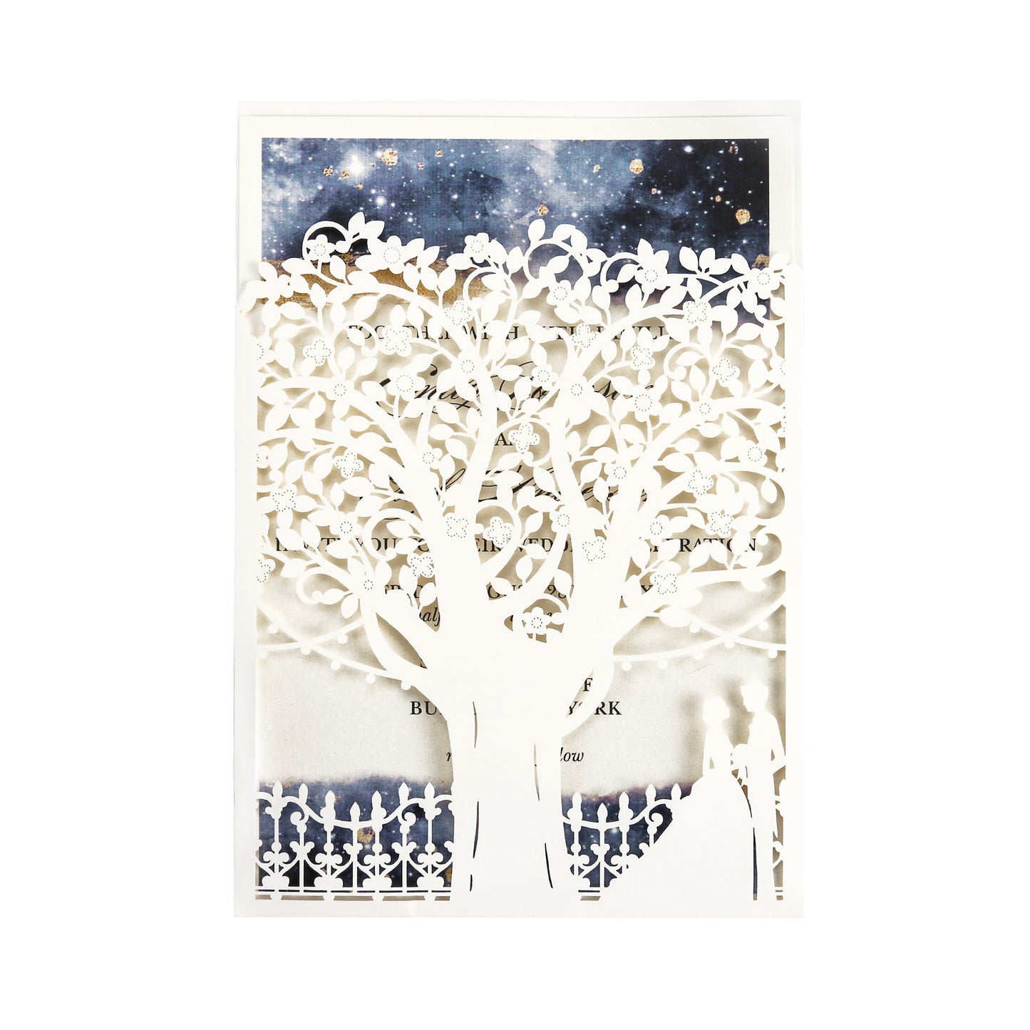 Laser Cut Wedding Invitations with Envelopes White, Personalized Pearlized inserts Invitation Cards for Wedding, Invitations with Envelopes