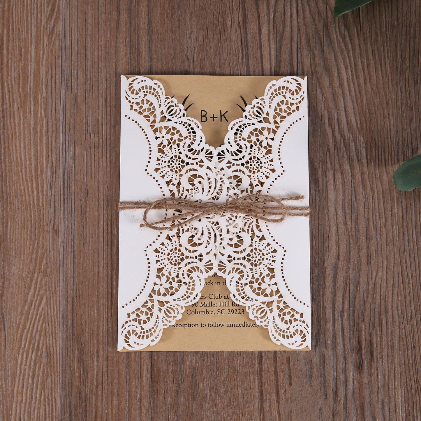 Brown paper Laser Cut Wedding invitation,Invitations