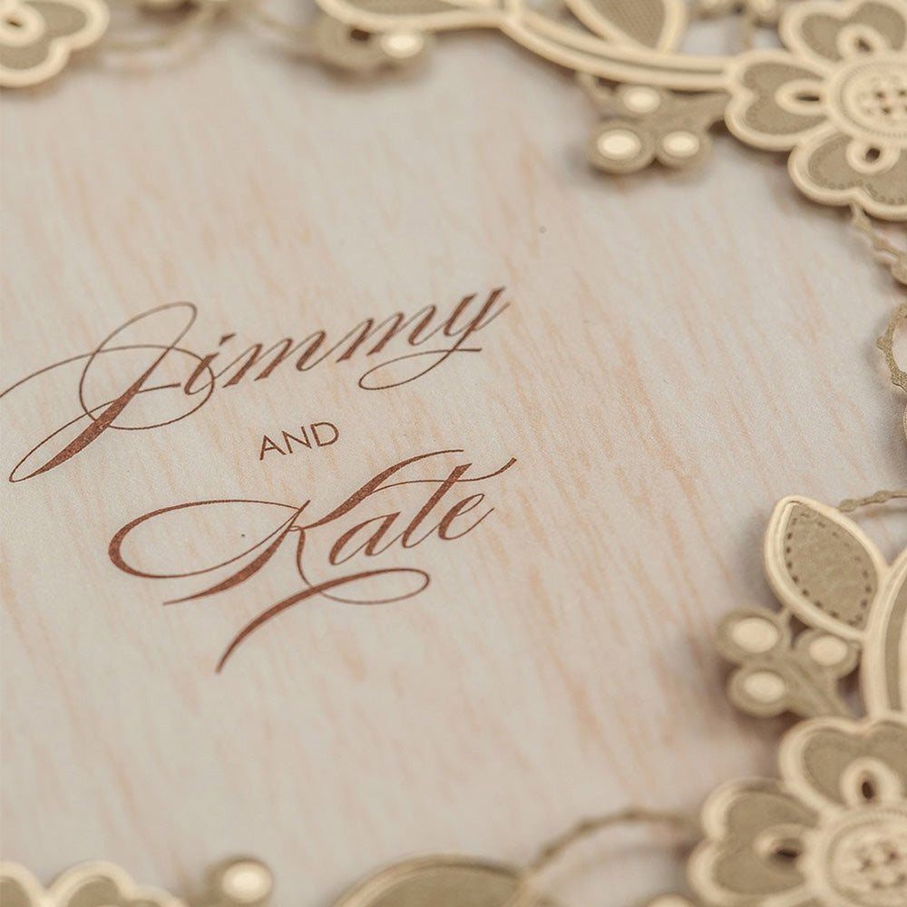 Gold Laser Cut Wedding Invitation Cards  ,Invitations - DorisHome