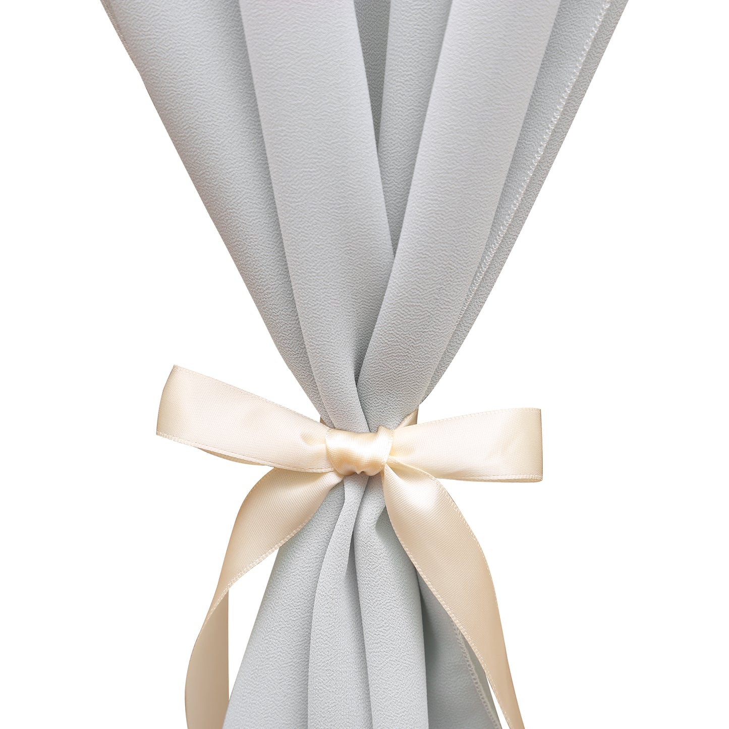 Doris Home 1pc 27x120inches 10ft Light Grev Chiffon Table Runner Tulle Extra Long Sheer Decoration With Ivory Ribbon For Romantic Wedding Reception Bridal Baby Shower Holiday Party - DorisHome