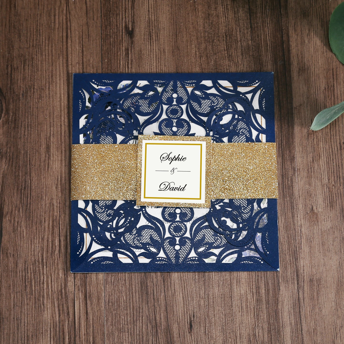Square Blue Wedding Invitations for Wedding, Bridal Shower, Dinner, Party