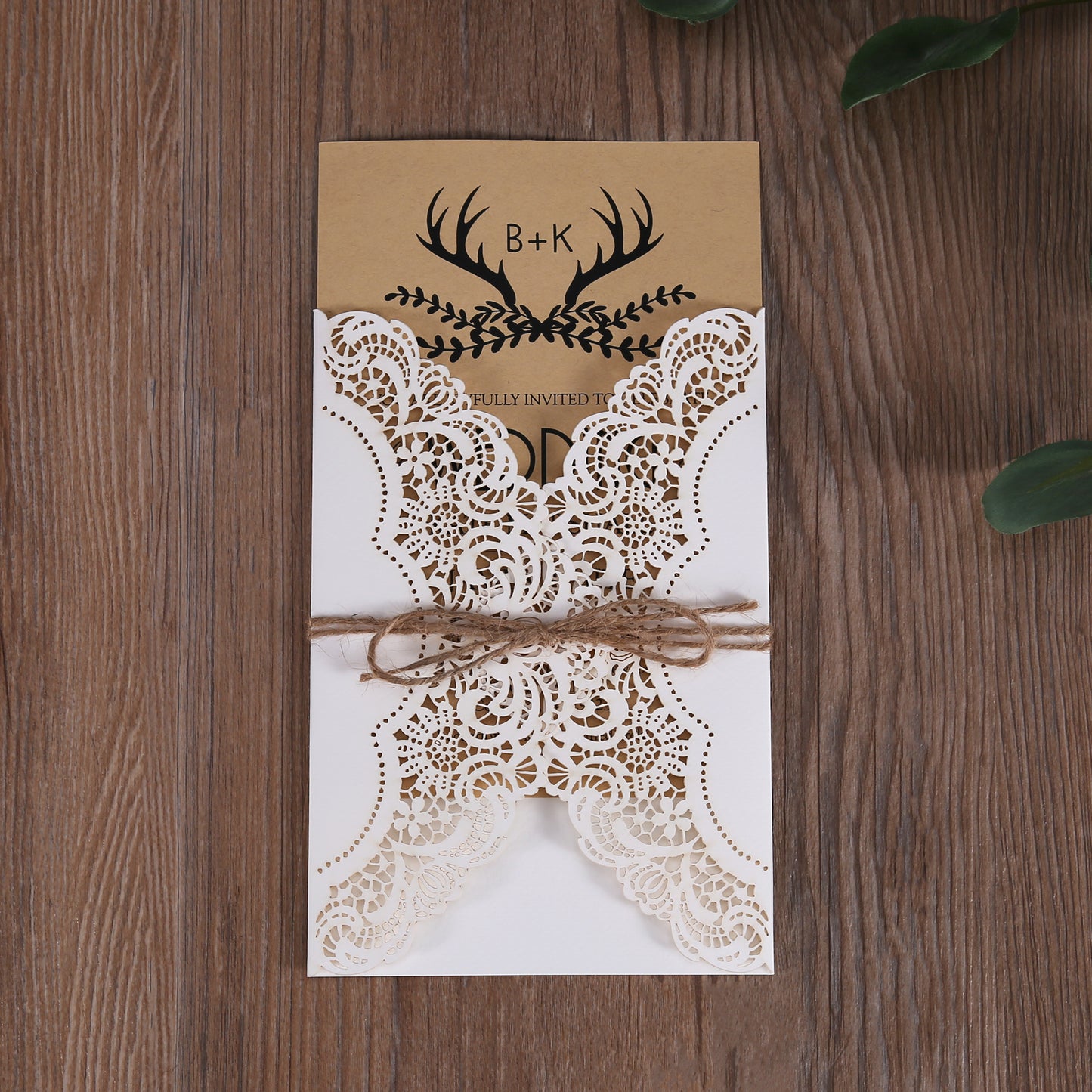 Brown paper Laser Cut Wedding invitation,Invitations
