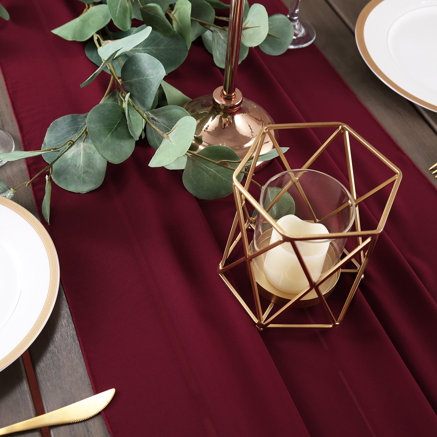Doris Home 1pc 27x120inches 10ft Burgundy Chiffon Table Runner Tulle Extra Long Sheer Decoration With Ivory Ribbon For Romantic Wedding Reception Bridal Baby Shower Holiday Party - DorisHome
