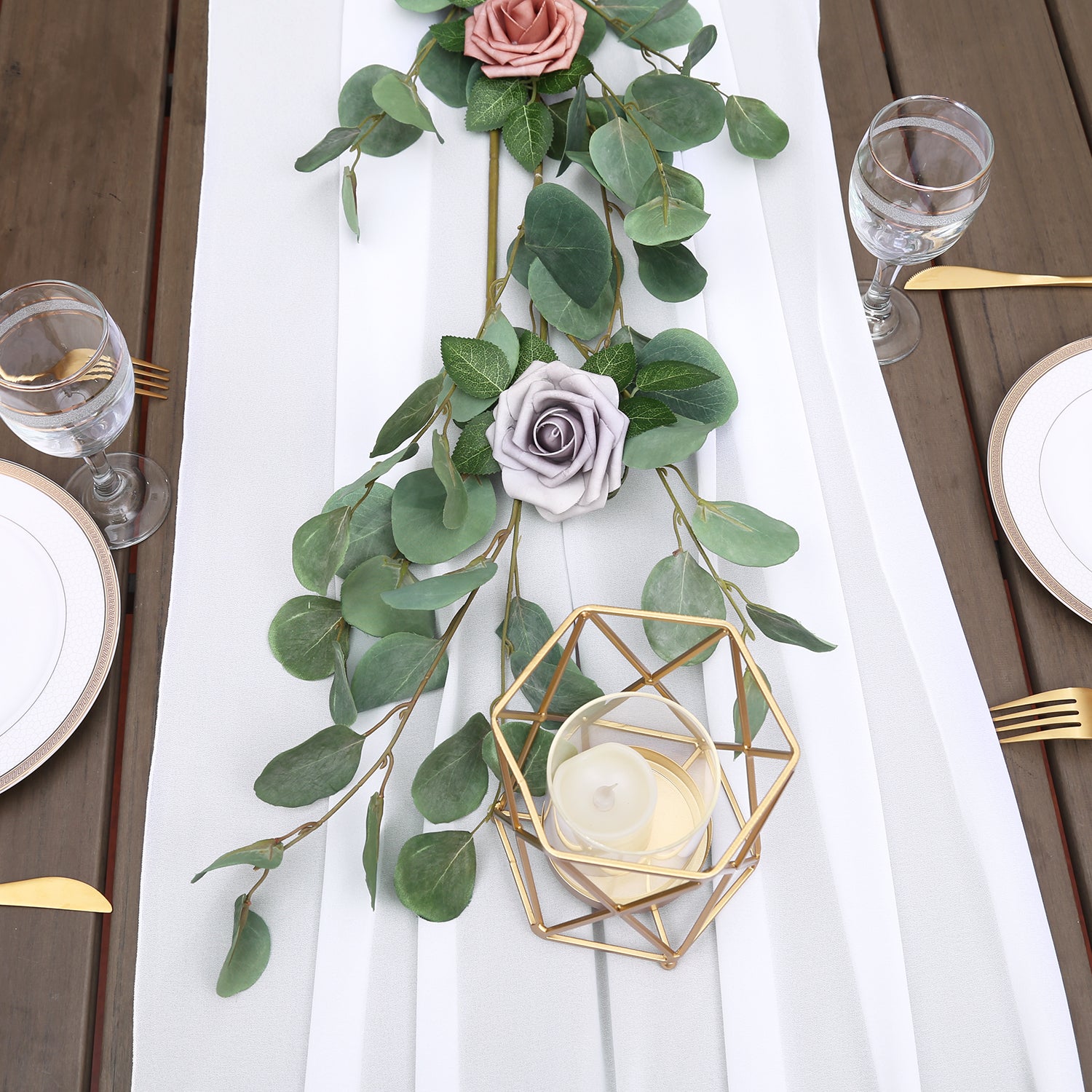 Doris Home 1pc 27x120inches 10ft White Chiffon Table Runner Tulle Extra Long Sheer Decoration With Ivory Ribbon For Romantic Wedding Reception Bridal Baby Shower Holiday Party - DorisHome