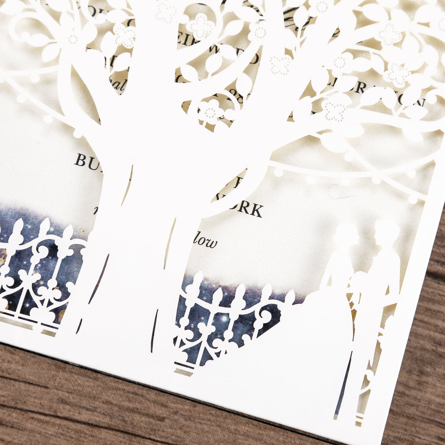 Laser Cut Wedding Invitations with Envelopes White, Personalized Pearlized inserts Invitation Cards for Wedding, Invitations with Envelopes
