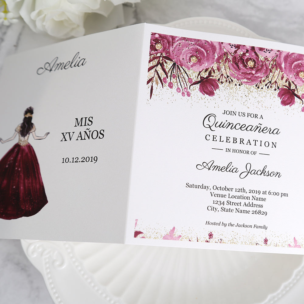 Ivory White Small Pearl Lace Invitations,Invitations - DorisHome