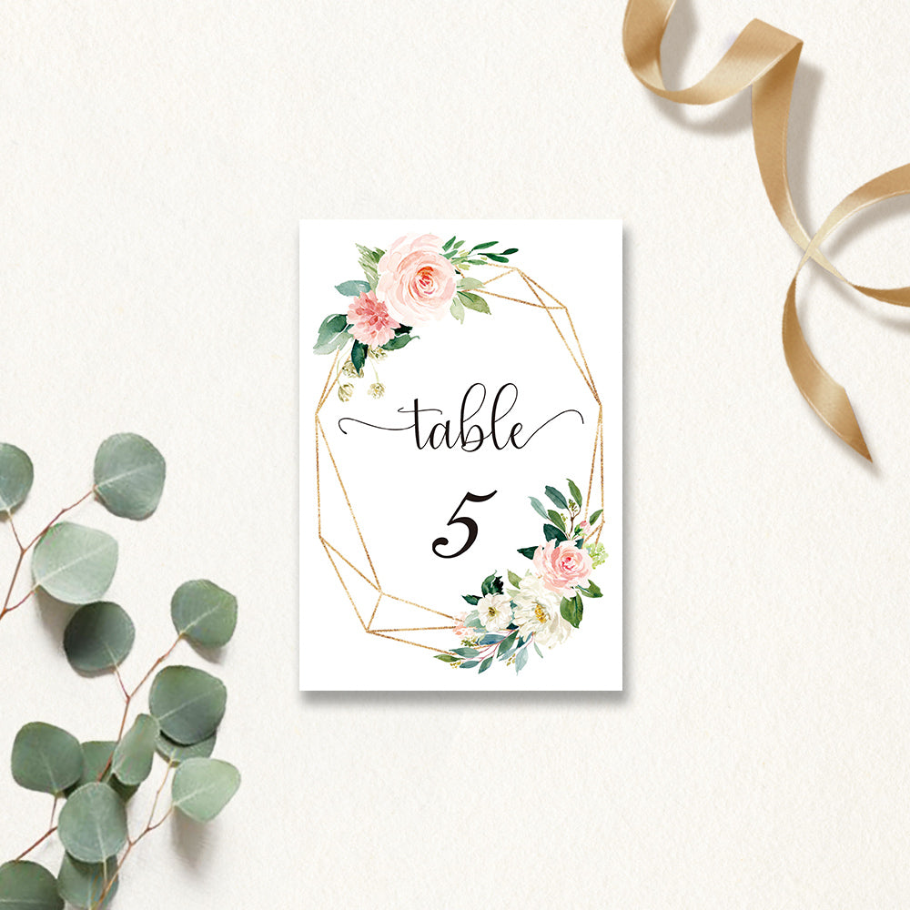 Pink rose Table Cards - DorisHome