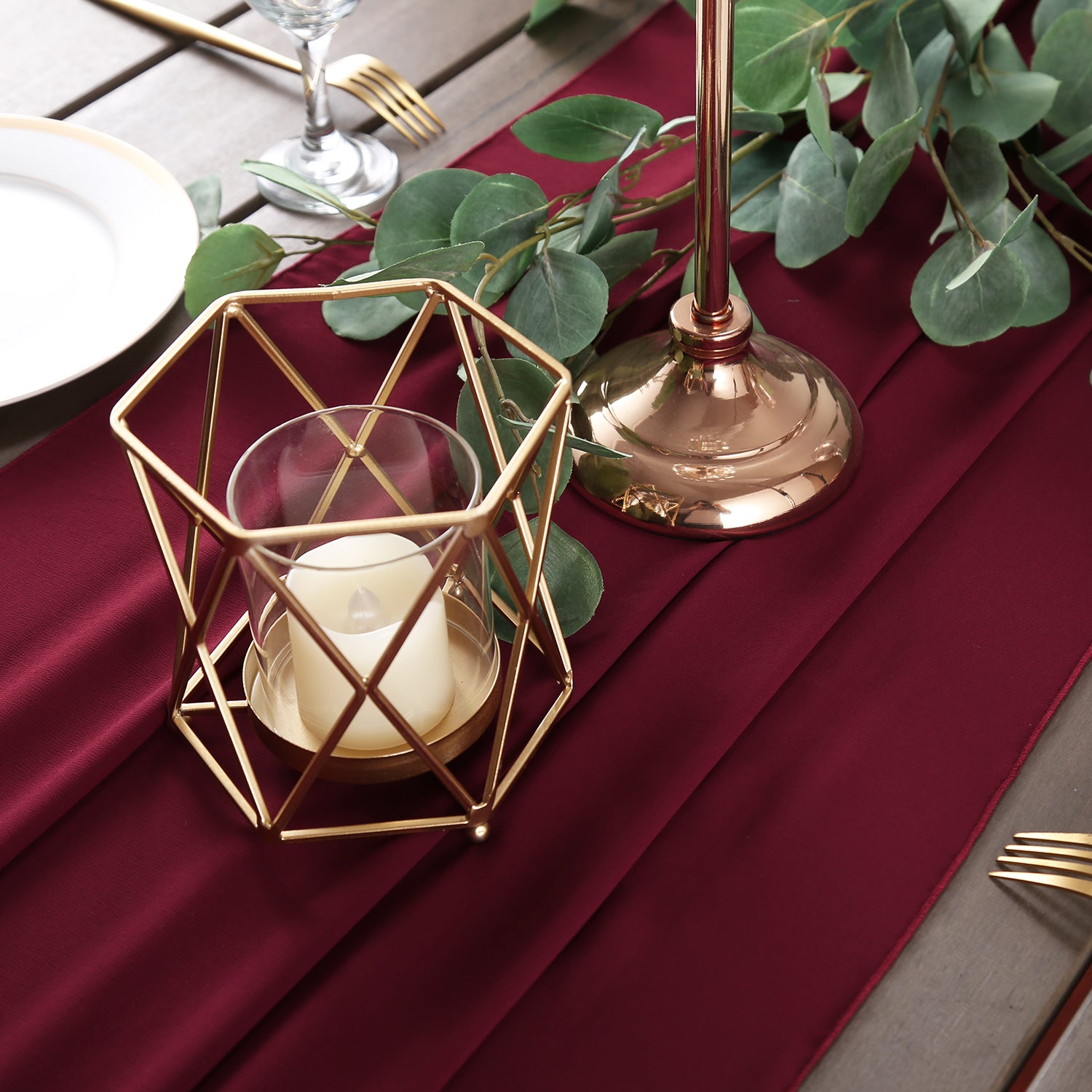 Doris Home 1pc 27x120inches 10ft Burgundy Chiffon Table Runner Tulle Extra Long Sheer Decoration With Ivory Ribbon For Romantic Wedding Reception Bridal Baby Shower Holiday Party - DorisHome
