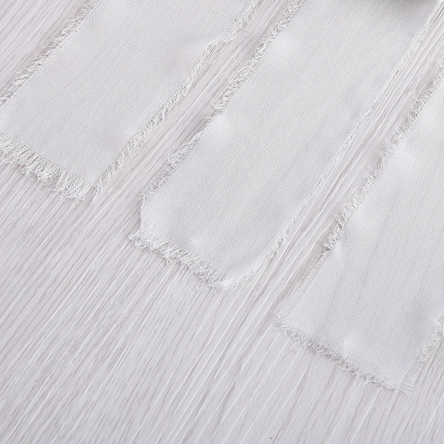 Handmade Fringe Chiffon Silk-Like Ribbon 2" x 7Yd Set of 3 Rolls Ribbons for Wedding Invitations, Bouquets, Gift Wrapping (3 Rolls Ivory)
