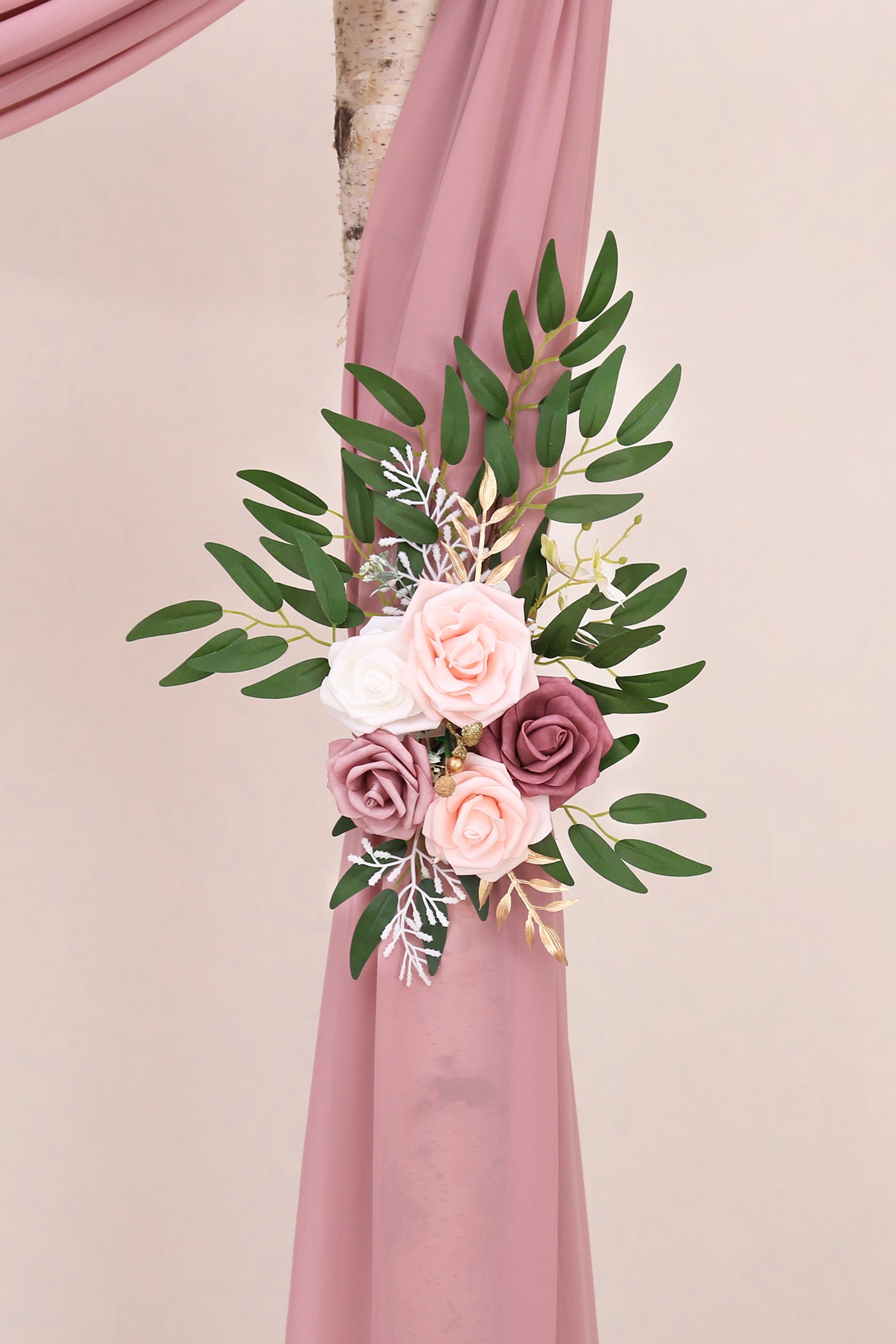 DORIS HOME Artificial Flower Swag Pink and Mauve for Wedding Ceremony Sign Floral Decoration - Pack of 2