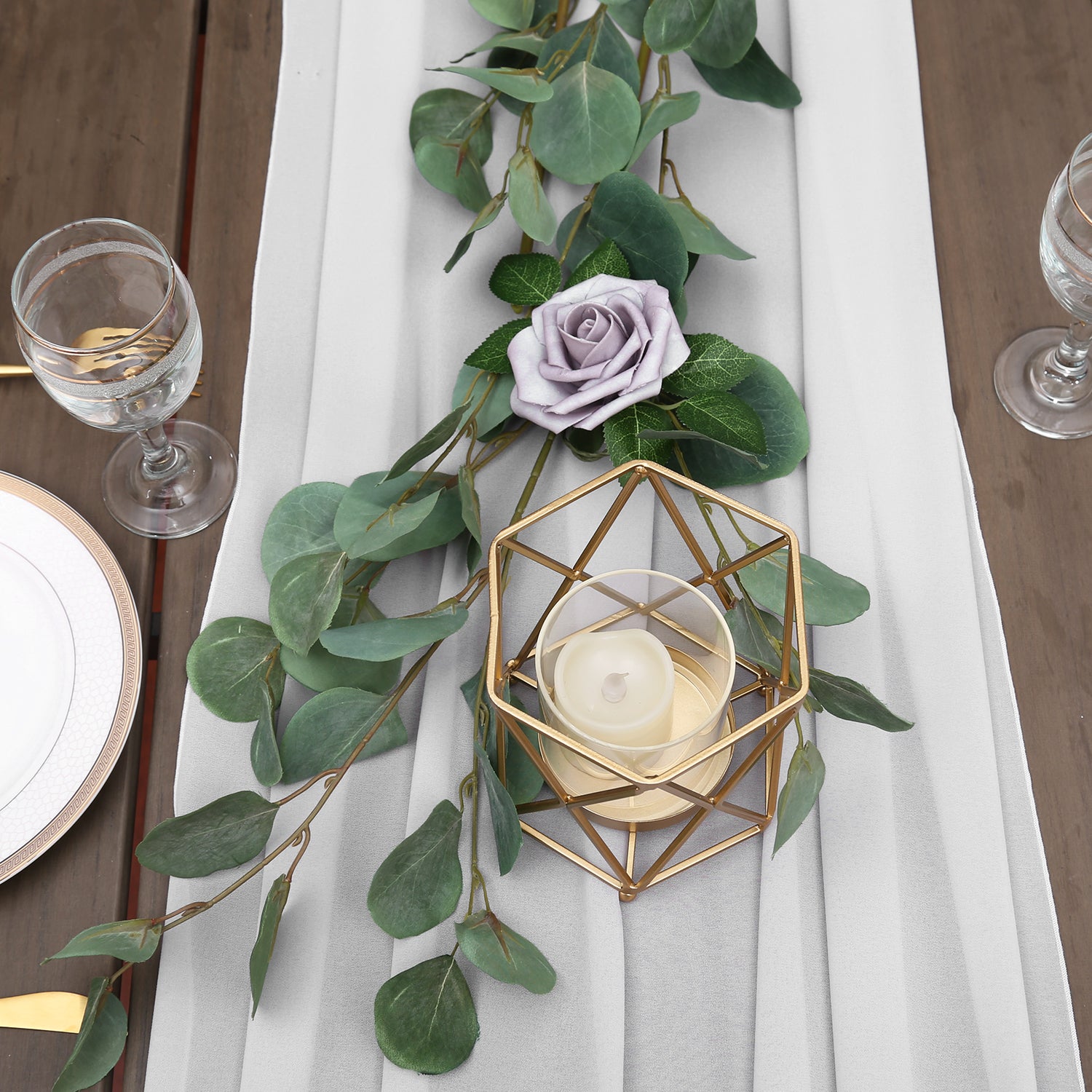 Doris Home 1pc 27x120inches 10ft Light Grev Chiffon Table Runner Tulle Extra Long Sheer Decoration With Ivory Ribbon For Romantic Wedding Reception Bridal Baby Shower Holiday Party - DorisHome