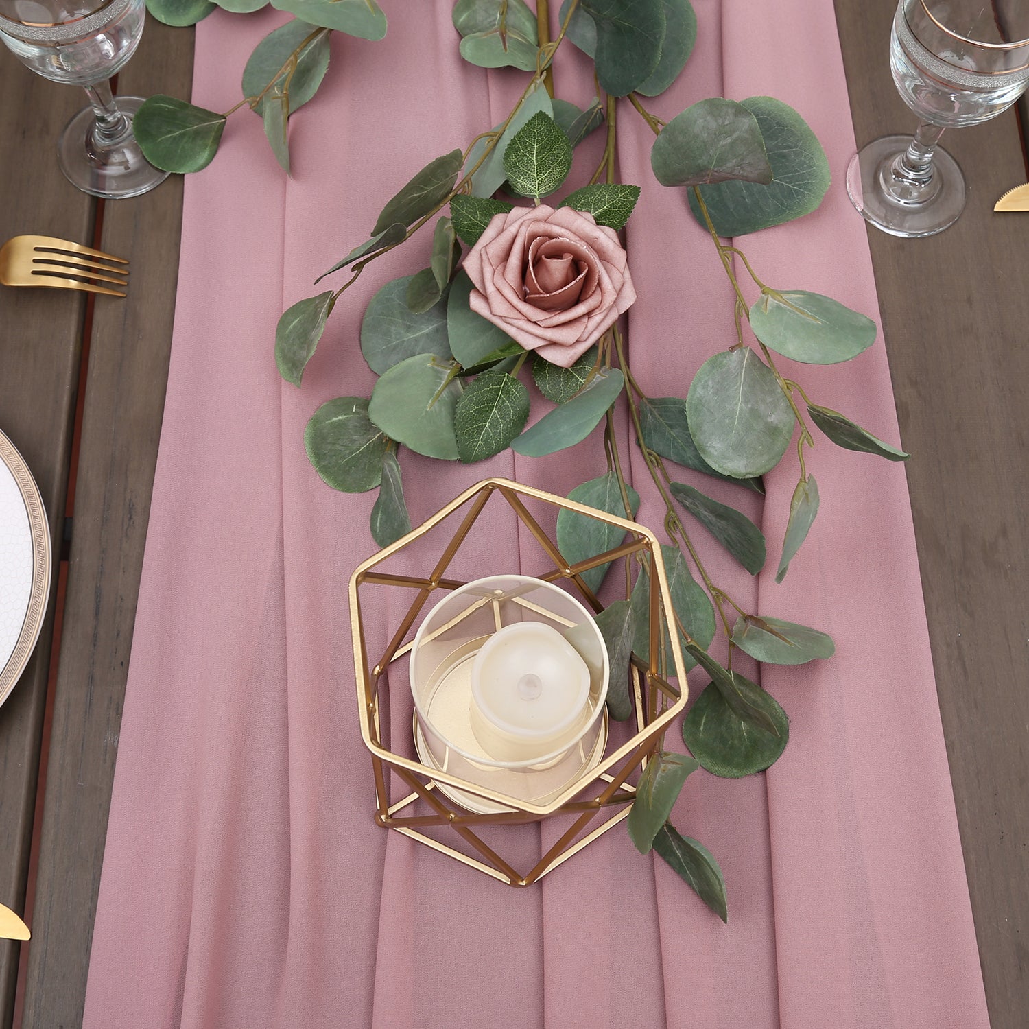 Doris Home 1pc 27x120inches 10ft Mauve Chiffon Table Runner Tulle Extra Long Sheer Decoration With Ivory Ribbon For Romantic Wedding Reception Bridal Baby Shower Holiday Party - DorisHome
