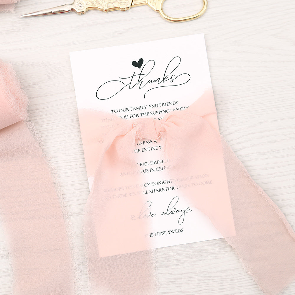 Handmade Fringe Chiffon Silk-Like Ribbon 2" x 7Yd Set of 3 Rolls Ribbons for Wedding Invitations, Bouquets, Gift Wrapping (3 Rolls Pink) - DorisHome