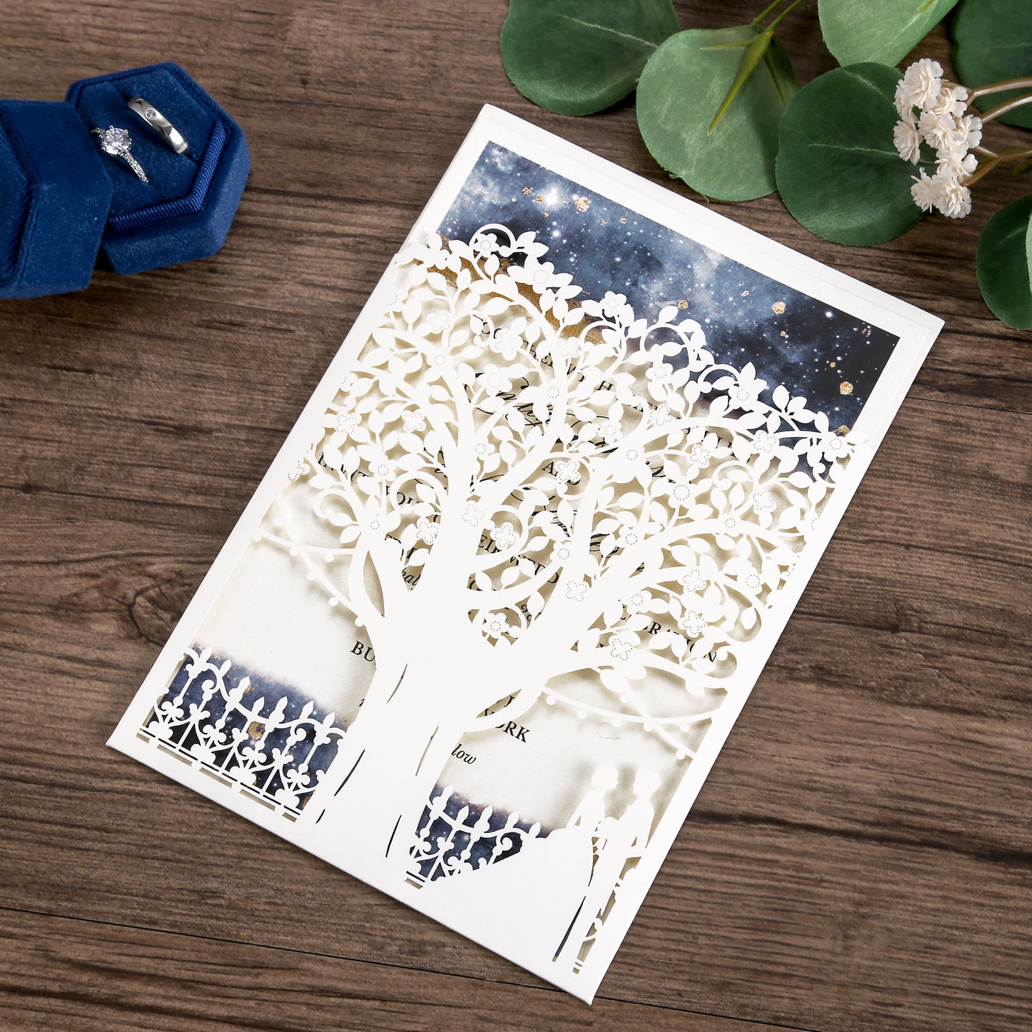 Laser Cut Wedding Invitations with Envelopes White, Personalized Pearlized inserts Invitation Cards for Wedding, Invitations with Envelopes