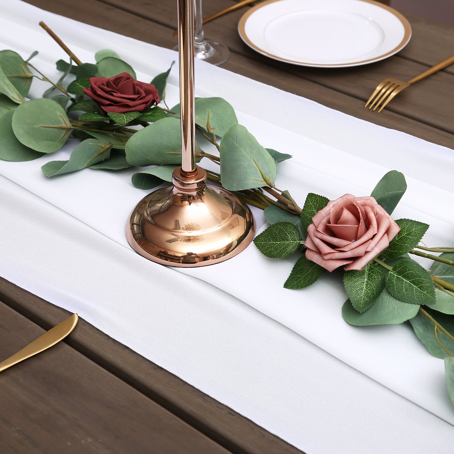 Doris Home 1pc 27x120inches 10ft White Chiffon Table Runner Tulle Extra Long Sheer Decoration With Ivory Ribbon For Romantic Wedding Reception Bridal Baby Shower Holiday Party - DorisHome