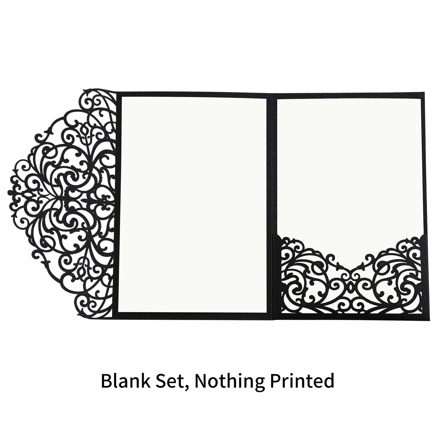 4.7 x7 inch Black Laser Cut Hollow Rose Wedding Invitations Cards with Envelopes for Wedding Party
