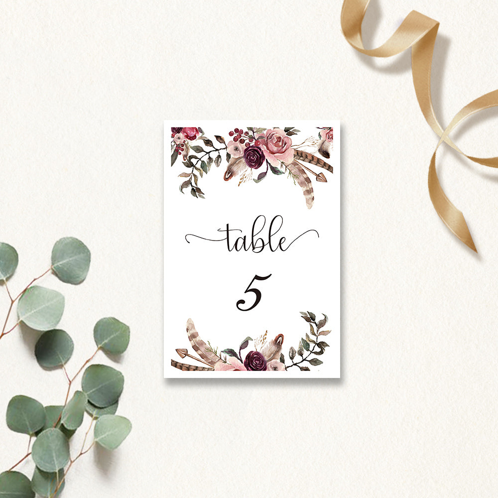 Pink rose Table Cards - DorisHome