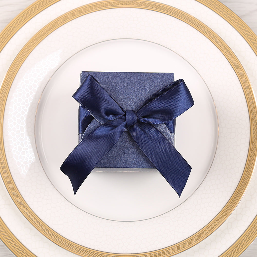 50 pcs Birthday Wedding Party Favor, Wedding Gift Bags Chocolate Candy and Gift Boxes Bridal Shower Party Paper Gift Box Blue Boxes with Ribbons,CB080B - DorisHome