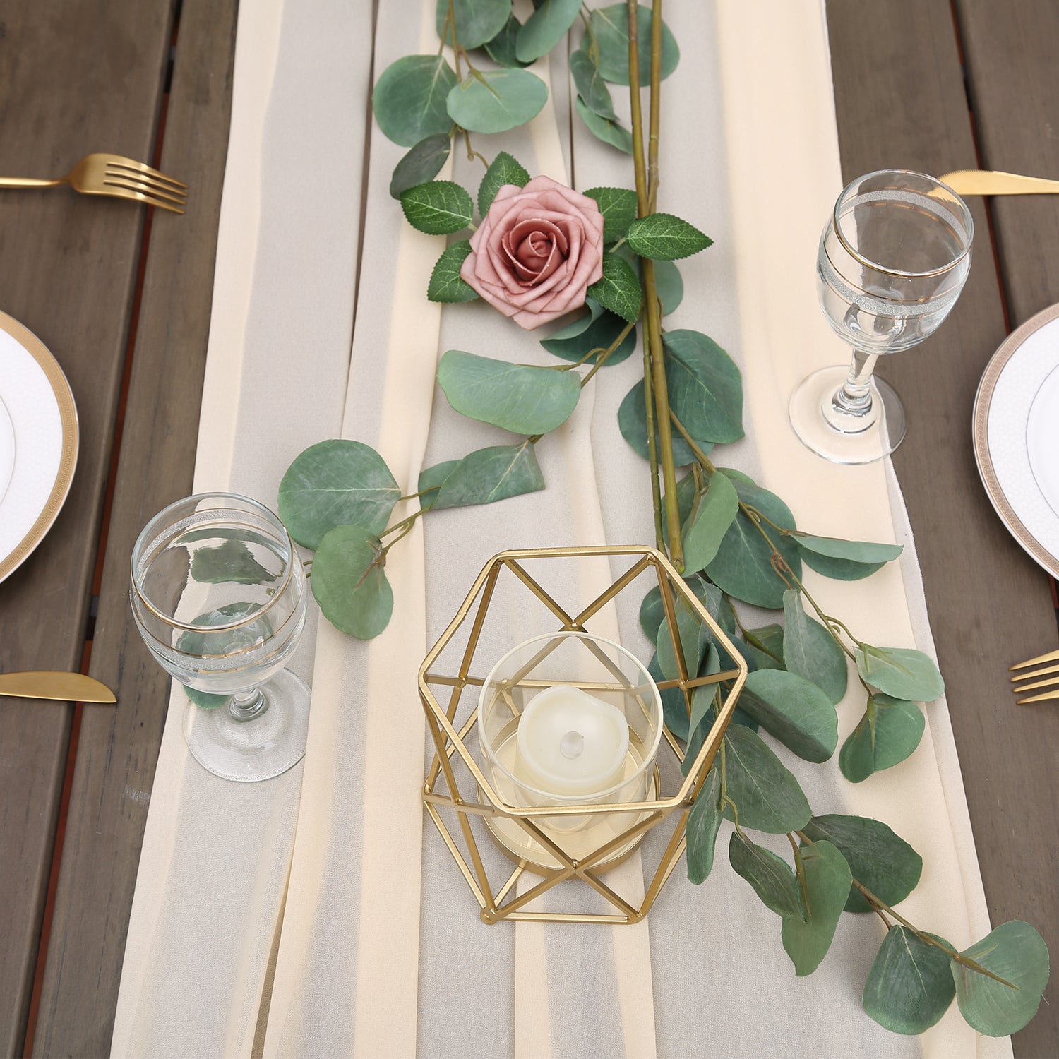 Doris Home 1pc 27x120inches 10ft Cream Chiffon Table Runner Tulle Extra Long Sheer Decoration With Ivory Ribbon For Romantic Wedding Reception Bridal Baby Shower Holiday Party - DorisHome