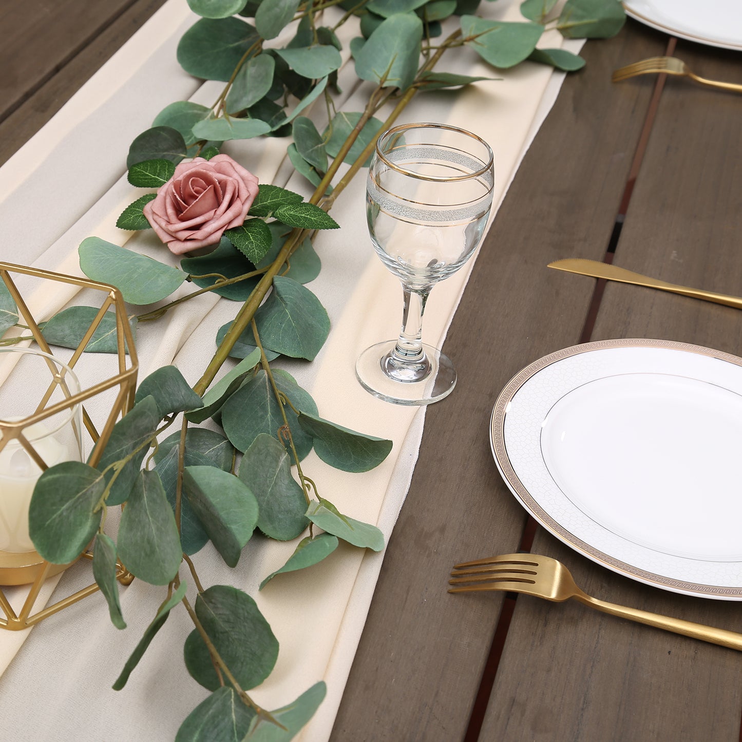 Doris Home 1pc 27x120inches 10ft Cream Chiffon Table Runner Tulle Extra Long Sheer Decoration With Ivory Ribbon For Romantic Wedding Reception Bridal Baby Shower Holiday Party - DorisHome