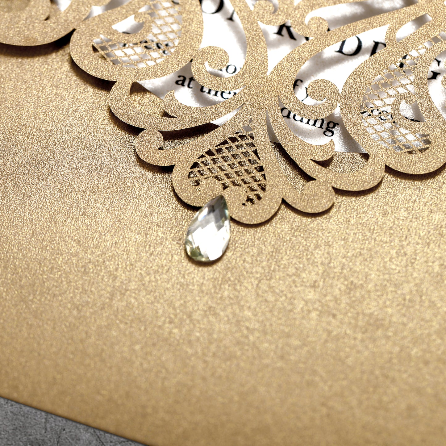 Vertical Blue Floral Laser cut invitations for Wedding Anniversary