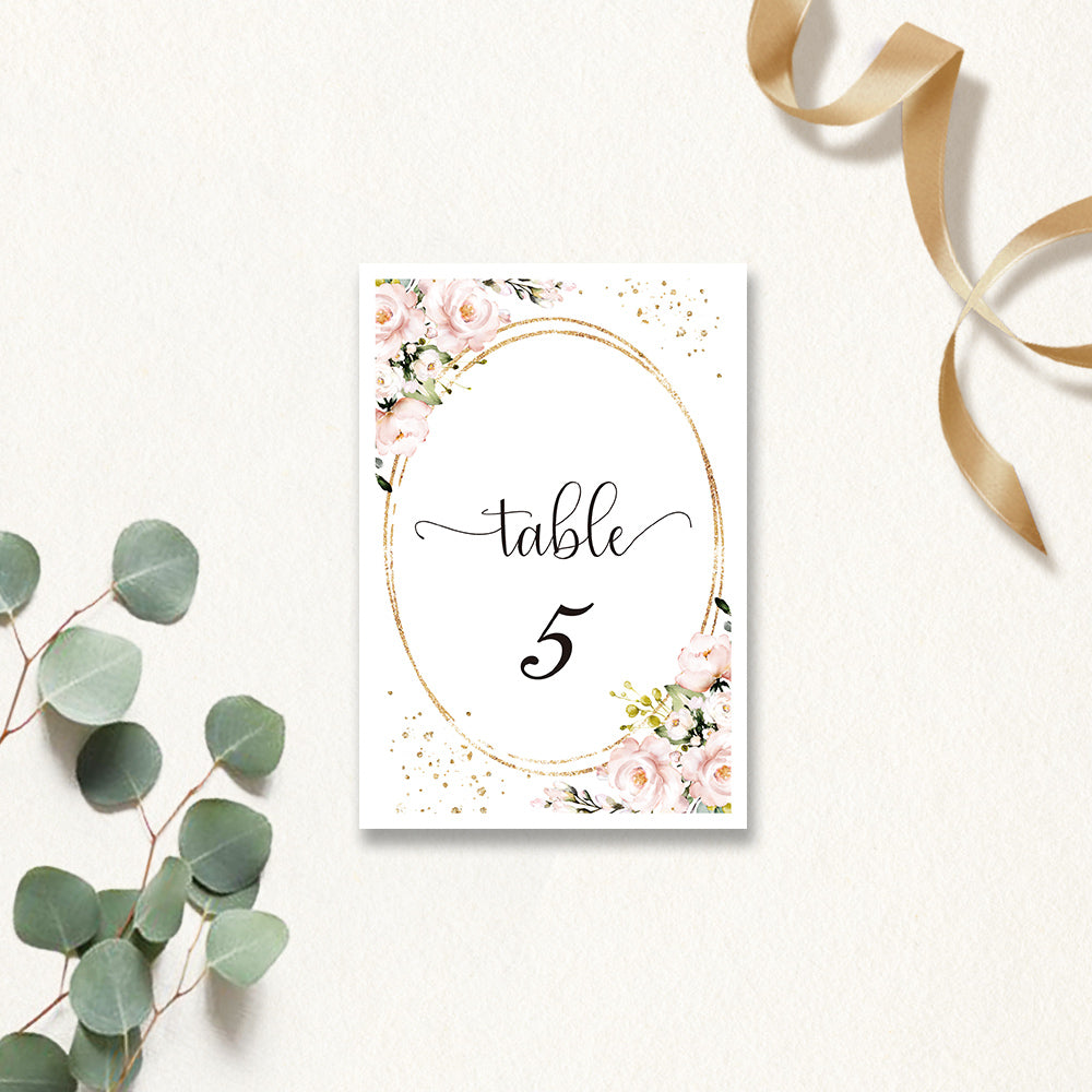 Pink rose Table Cards - DorisHome
