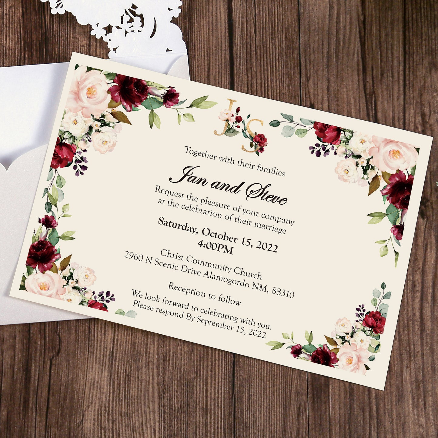 White Hollow Flora Laser Cut Invitation Cards,Invitations