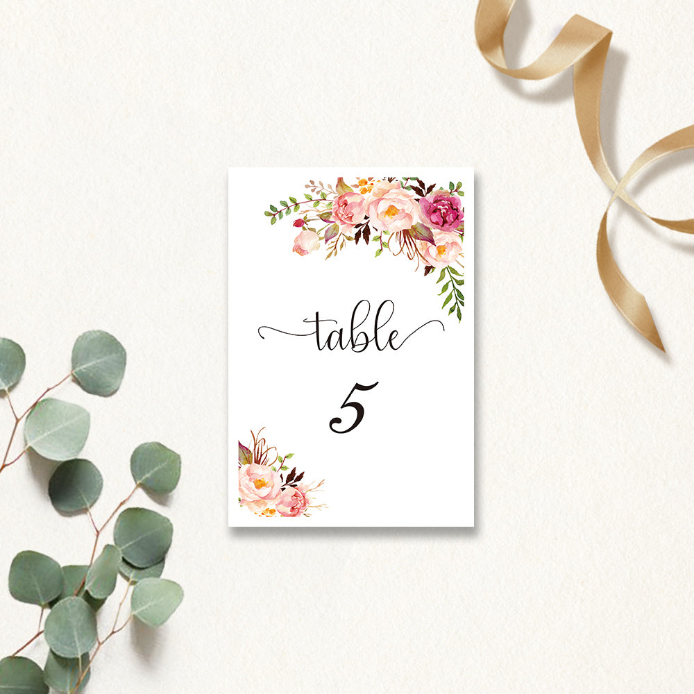 Light Pink Rose Table Cards - DorisHome