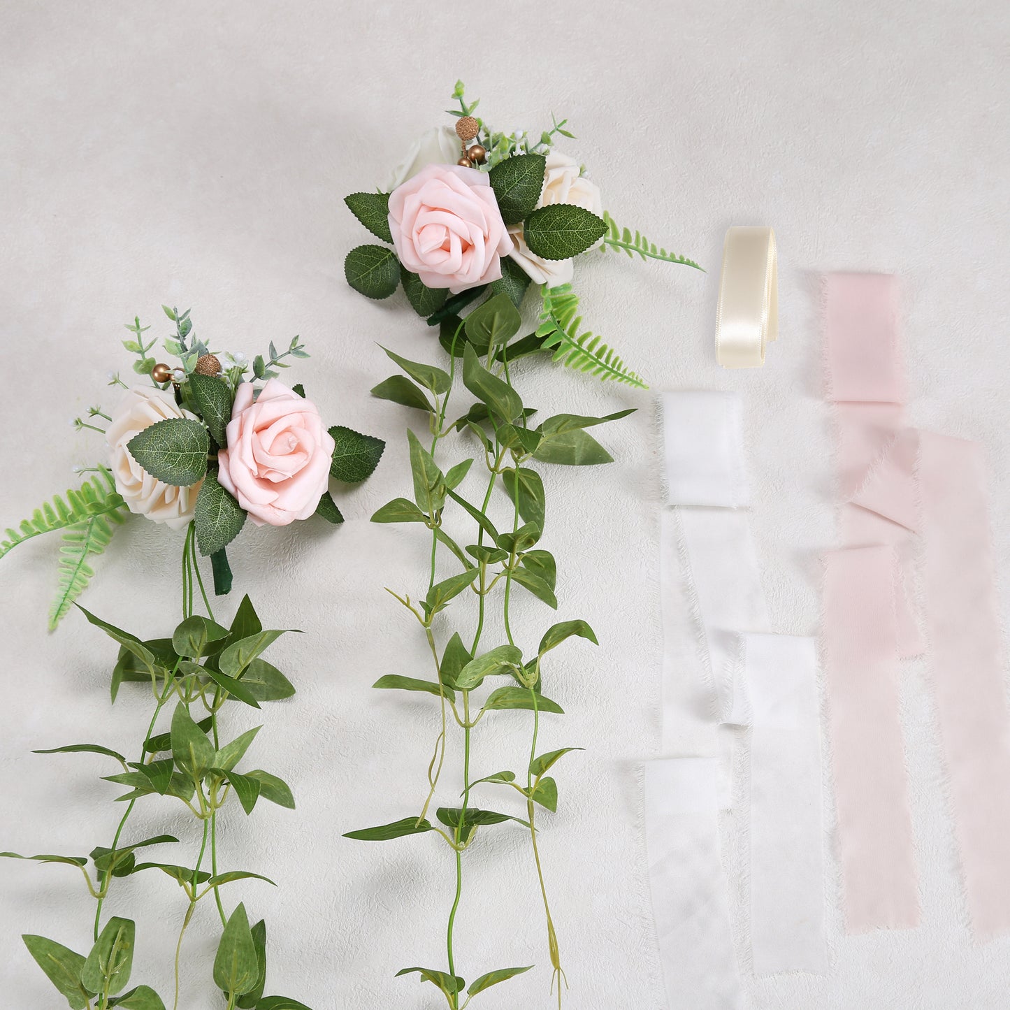 Wedding Aisle Decorations Pink Pew Flowers Set of 10 for Wedding Ceremony Party Chair Decor with Artificial Flowers Eucalyptus and Ribbons