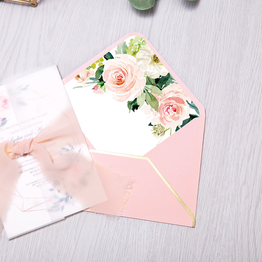 Pocket Burgundy Wedding Invitations Greeting Cards - DorisHome