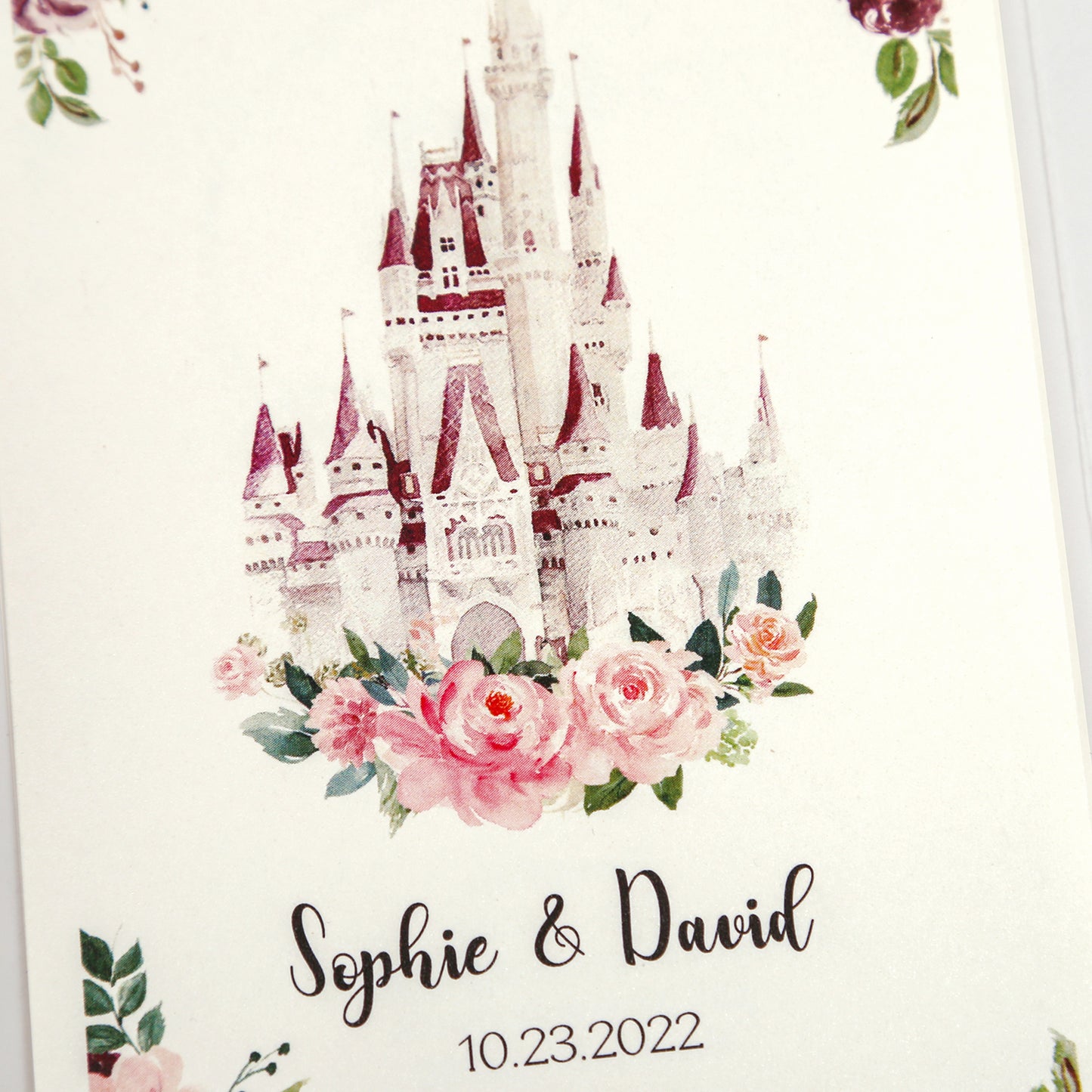 DreamBuilt 4.7 x7 inch Rose Gold Glitter Laser Cut Wedding Invitations With Envelopes Kit Hollow Rose Pocket And Burgundy Ribbon Belly Band for Wedding Bridal Shower Engagement Invite