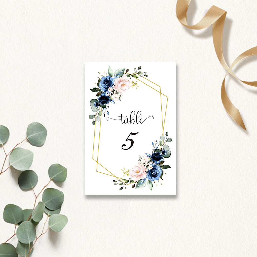 Blue rose Table Cards - DorisHome