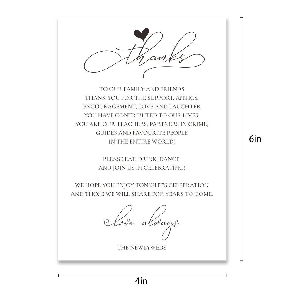 Thank You Place Setting Cards With Mauve Chiffon Ribbon - DorisHome