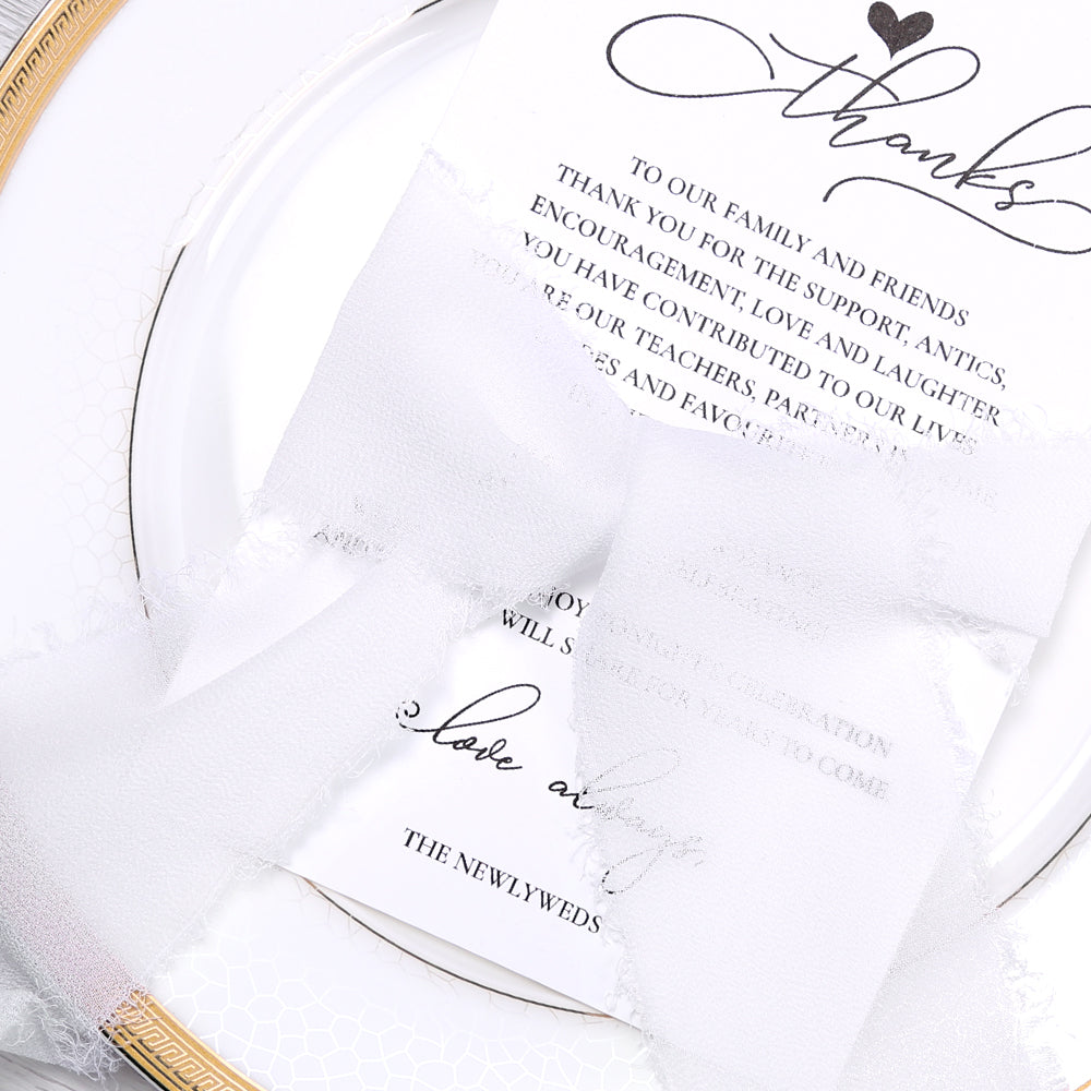 Handmade Fringe Chiffon Silk-Like Ribbon 2" x 7Yd Set of 3 Rolls Ribbons for Wedding Invitations, Bouquets, Gift Wrapping (3 Rolls White) - DorisHome
