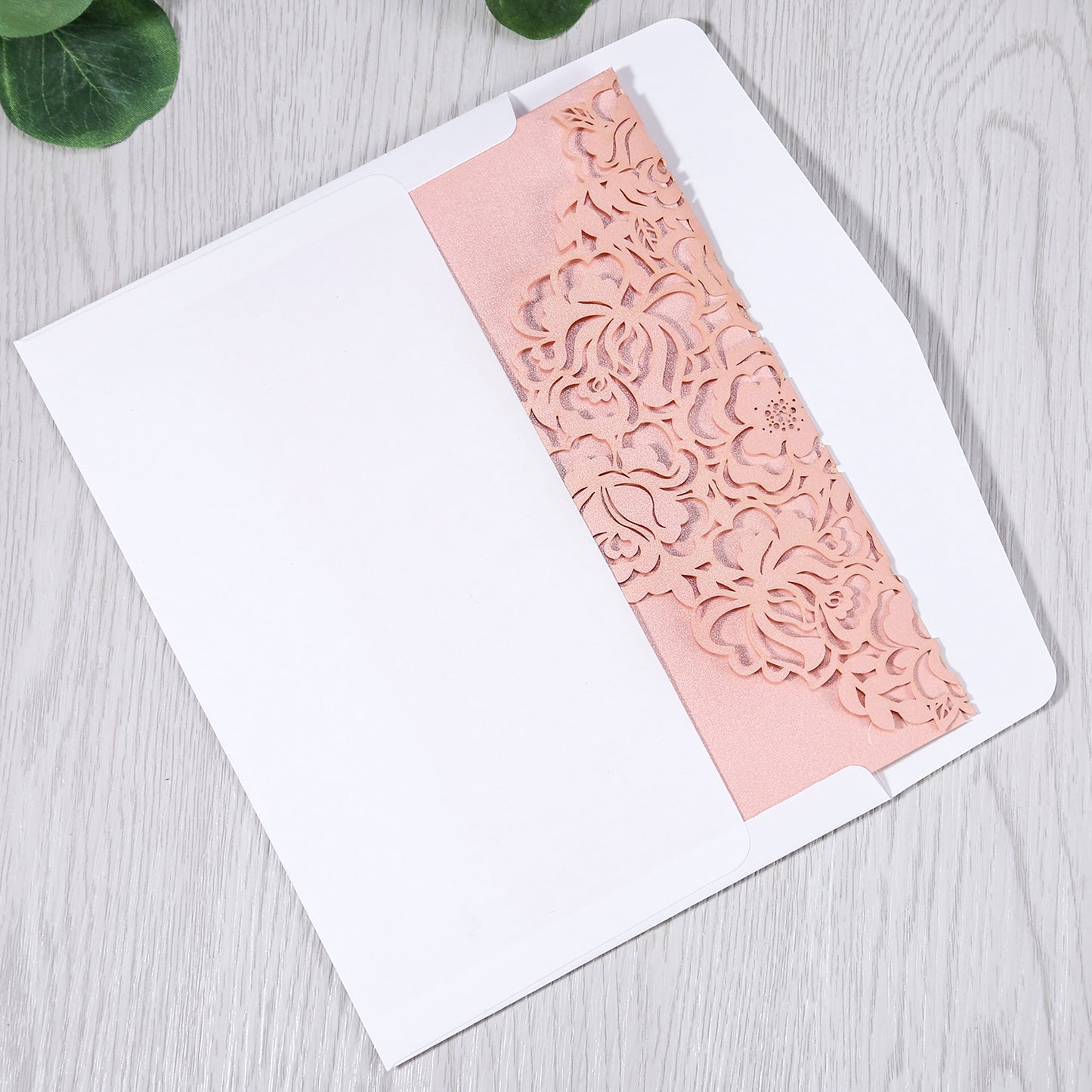 Pink Floral Laser cut invitation cards for Wedding