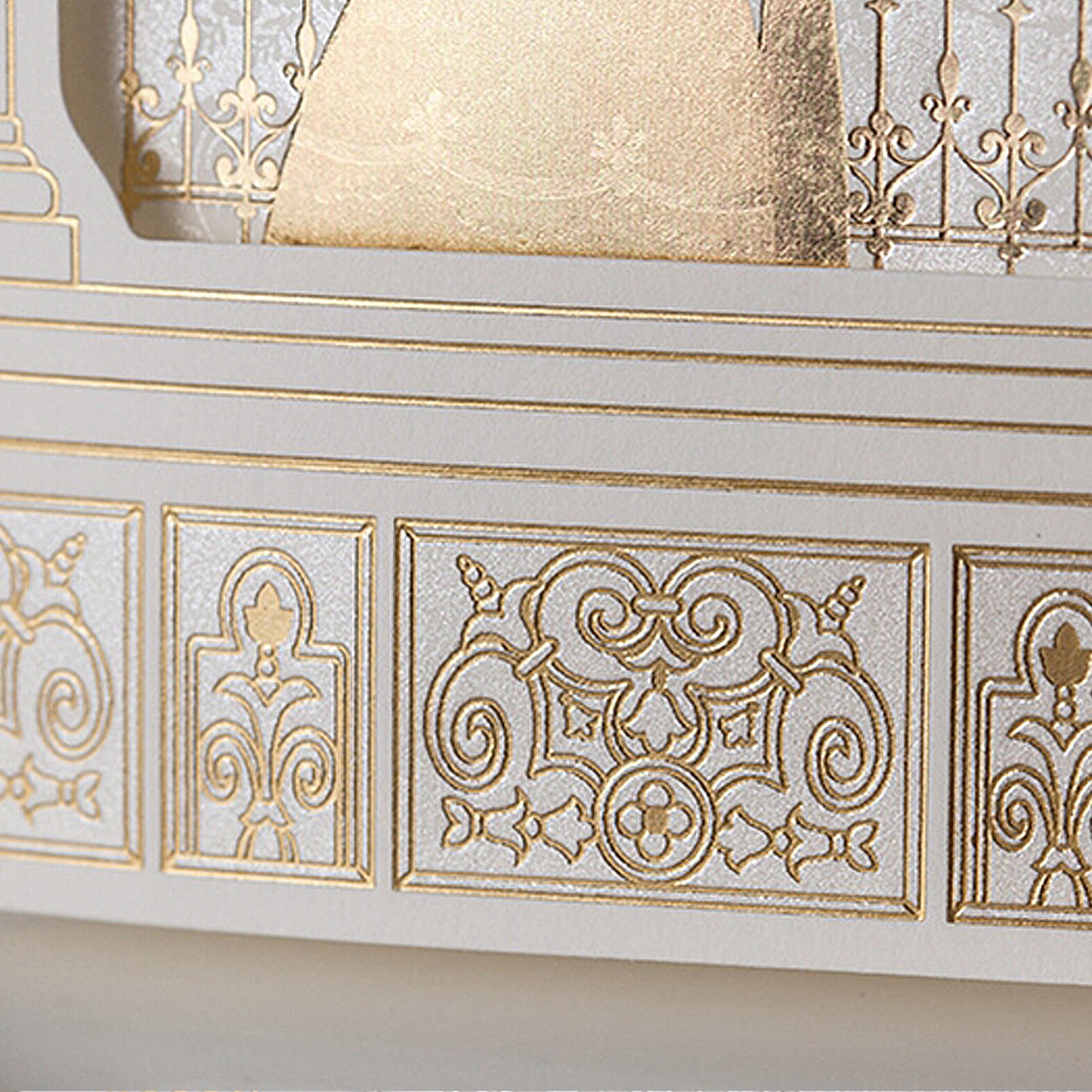 Gold Vintage Laser cut Wedding Invitation