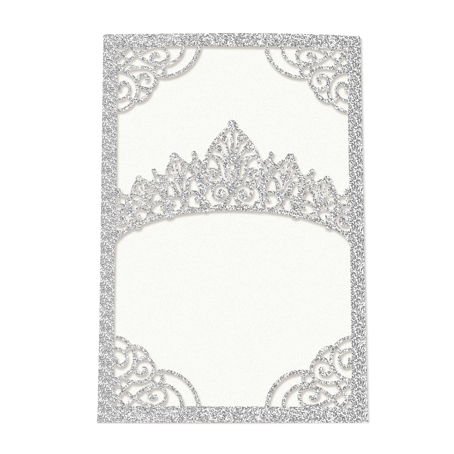 DreamBuilt Silver Glitter Invitations Purple Greeting Cards For Quinceanera