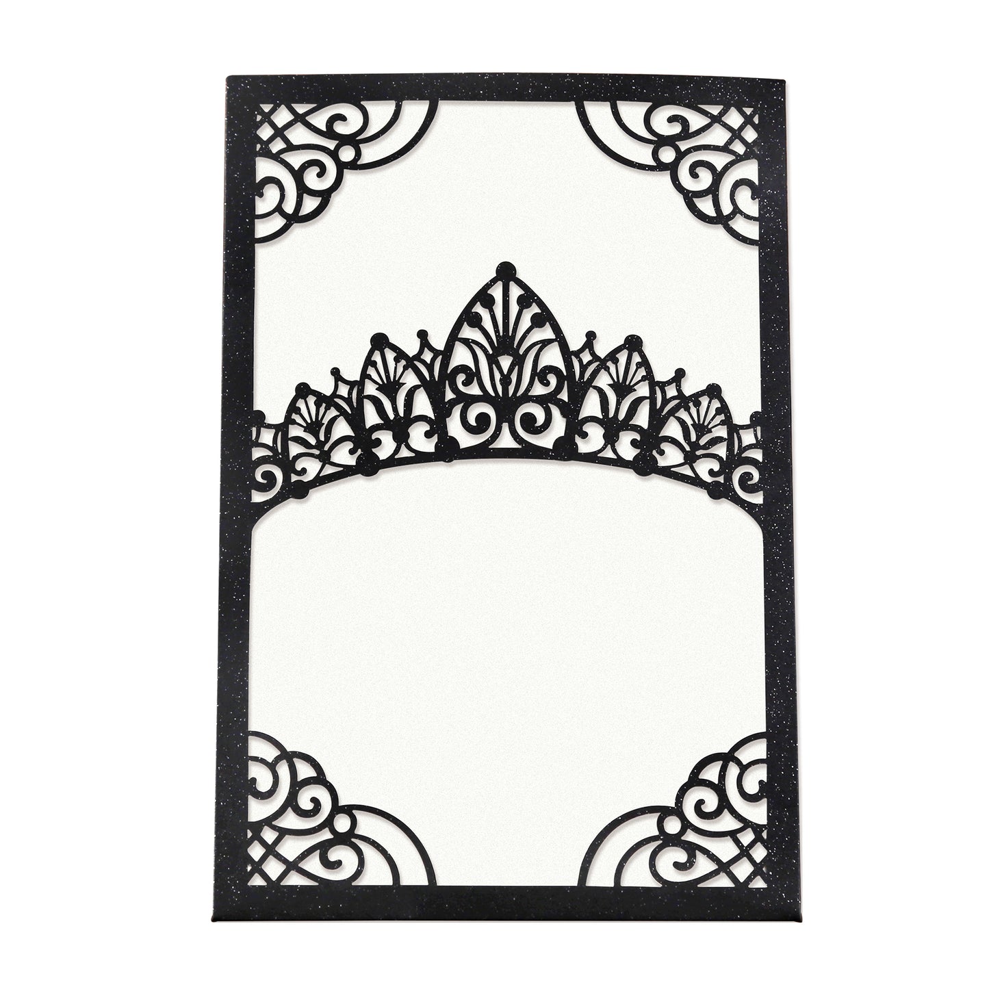 Pearlized Black Invitations Purple Greeting Cards For Quinceanera