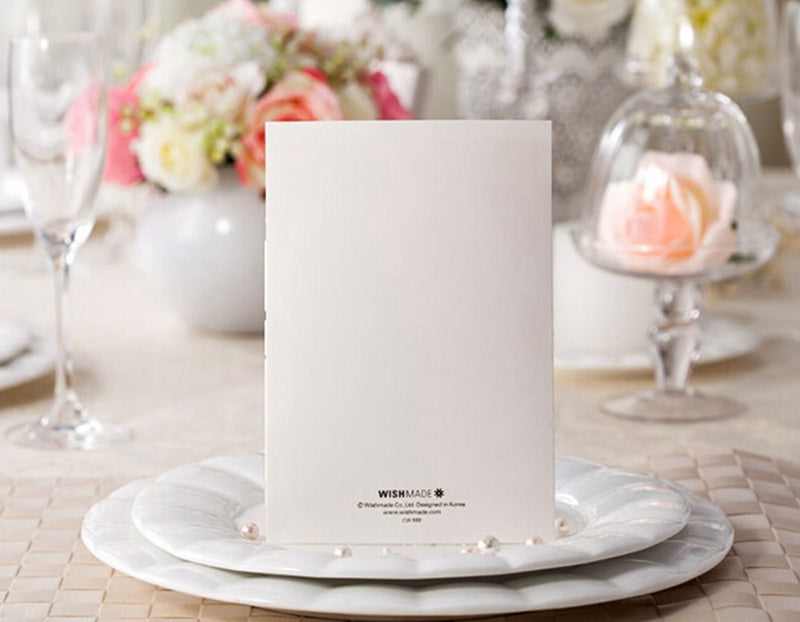 Ivory White Hollow Flora Laser Cut Invitation,Invitations,Doris Home - DorisHome