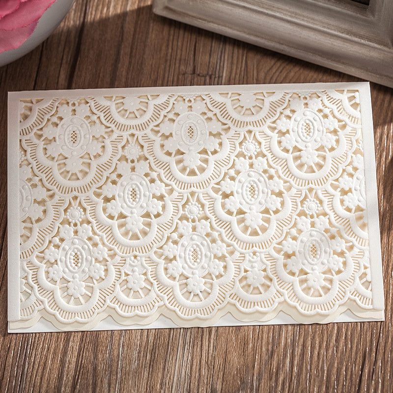 Ivory White Hollow Flora Laser Cut Invitation,Invitations,Doris Home - DorisHome