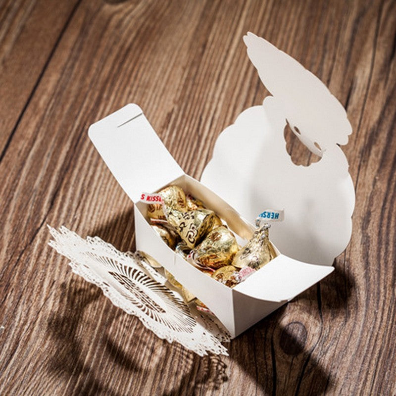 100pcs Gold and Lace Laser Design Candy Box Gift Boxes,CB5077 - DorisHome