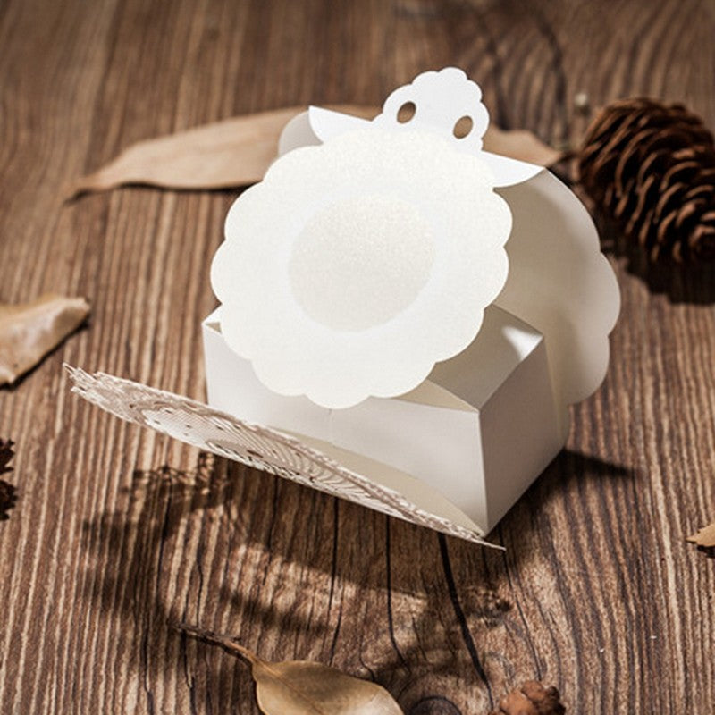 100pcs Gold and Lace Laser Design Candy Box Gift Boxes,CB5077 - DorisHome