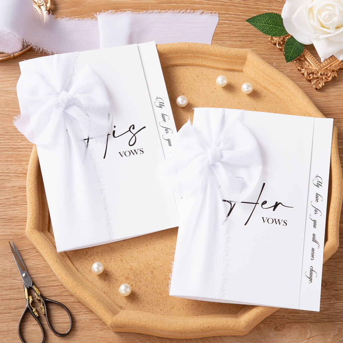 Handmade Fringe Chiffon Silk-Like Ribbon 2" x 7Yd Set of 3 Rolls Ribbons for Wedding Invitations, Bouquets, Gift Wrapping (3 Rolls White)