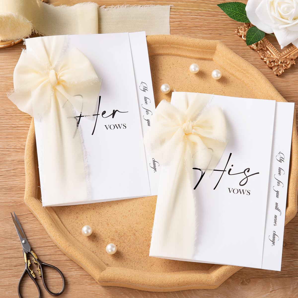 Handmade Fringe Chiffon Silk-Like Ribbon 2" x 7Yd Set of 3 Rolls Ribbons for Wedding Invitations, Bouquets, Gift Wrapping (3 Rolls Cream)