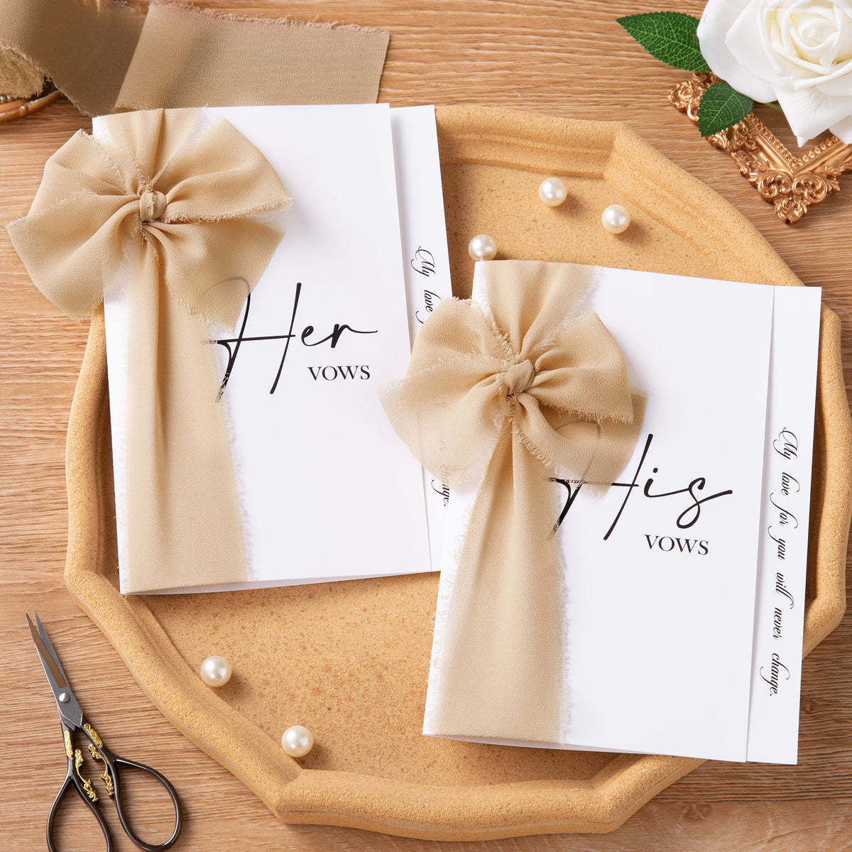 Handmade Fringe Chiffon Silk-Like Ribbon 2" x 7Yd Set of 3 Rolls Ribbons for Wedding Invitations, Bouquets, Gift Wrapping (3 Rolls Nude)